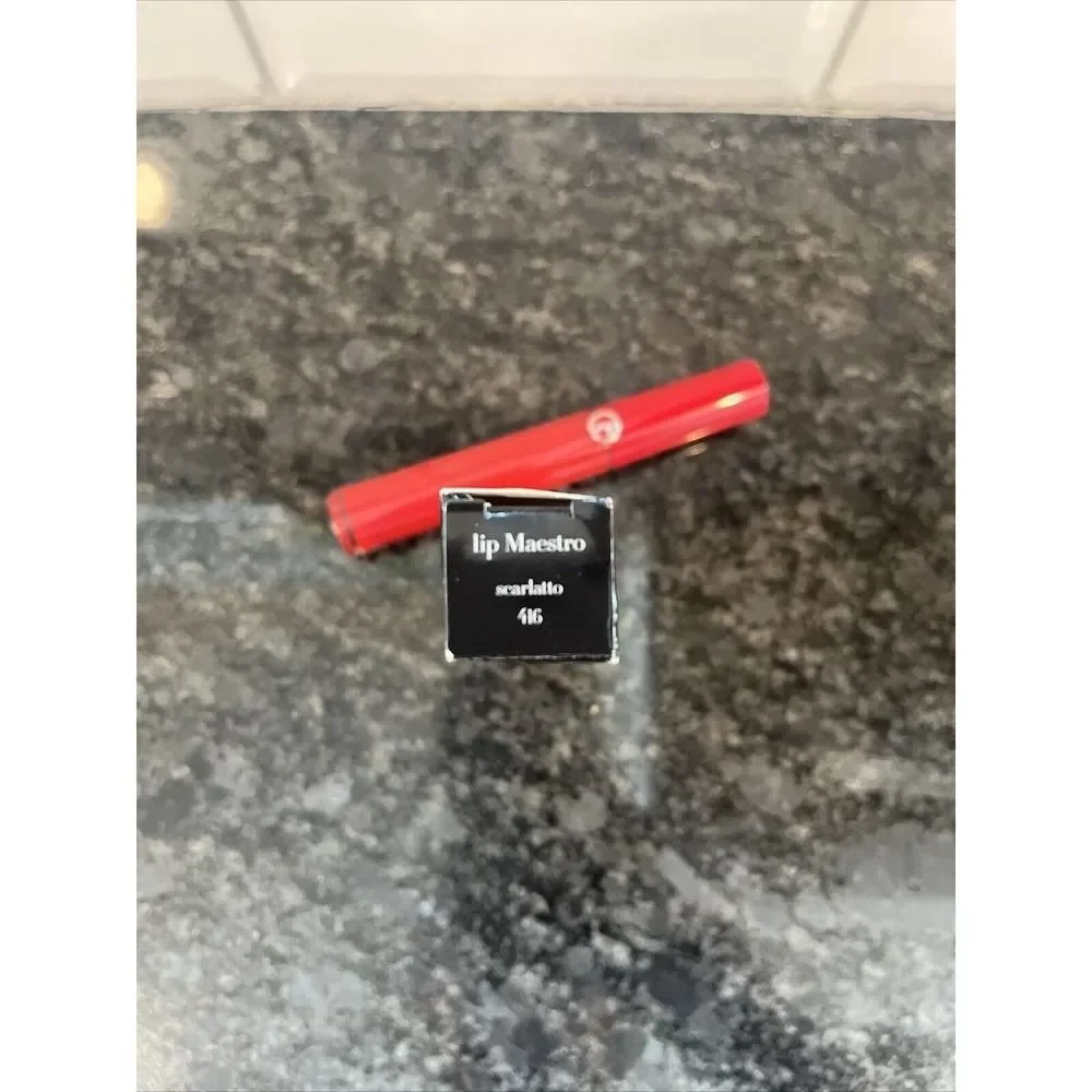 Giorgio Armani Red Lipstick Lip Maestro 416 Scarletto Liquid Velvet Lipstick
